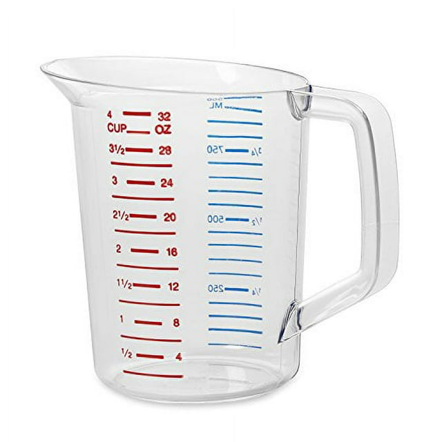 Rubbermaid Commercial Tasse à Mesurer pour Transat, 1-Quart, Transparent, FG321600CLR