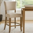 thumbnail image 6 of Ryna Counter Stool Chair- Light Gray Fabric- Oak Brown Solid Wood, 6 of 6