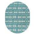 thumbnail image 3 of Unique Loom Outdoor Trellis Collection Area Rug - Cardak (7' 10" x 10' Oval Teal/Ivory), 3 of 7