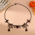 thumbnail image 4 of Gothic Spider Web Necklace for Women - Black Widow Statement Choker with Red Rhinestones, Halloween Party Jewelry, Punk Tarantula Pendant for & Accessories, 4 of 8