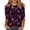 Purple Pink #147, variant on Shirts for Women Halloween Funny 3/4 Sleeve Tops Spooky Pumpkin Ghost Printed Pullover Horror Crew Neck T Shirts Holiday Three Quarter Length Blouses, 3XL