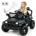 thumbnail image 1 of Gymax Kids Ride on Car Truck 12V Battery Powered Electric Vehicle w/ Foldable Mirrors Black, 1 of 10