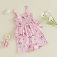 thumbnail image 6 of Baby Girl Summer Short Set Baby Girl Summer Outfit Floral Print Ruffle Smocked Top & Shorts 2-Piece Soft Clothing Set, 6 of 9