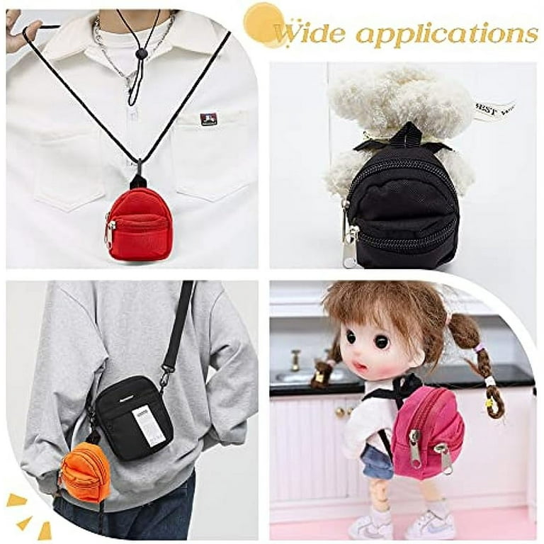 6pcs Mini Backpacks 6 Styles Small Zipper School Bags Cute Zipper Backpack Tiny School Supplies Backpack for DIY Keychain Phone Ornament School Prizes