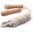 thumbnail image 4 of Cuerda para saltar para niños, mango de madera, ajustable, de algodón trenzado, para fitness, 4 of 5