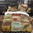 thumbnail image 3 of LAICAIW Couvre-Lit Format Simple, Ensemble de 3 Pcs Style Cabane Rustique Brun Ours Couvre-Lits Couvre-Lit Réversible Imprimé Animal Couvre-Lit Patchwork à Carreaux Couvre-Lit Déco Campagnarde de Ferme pour Toutes les Saisons Grand (228x228 cm), 3 of 7