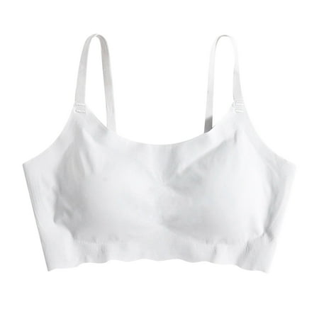 

Summer Savings Clearance 2023! Loopsun Womens Bras Wireless Solid Sexy Everyday Lingerie Bras White