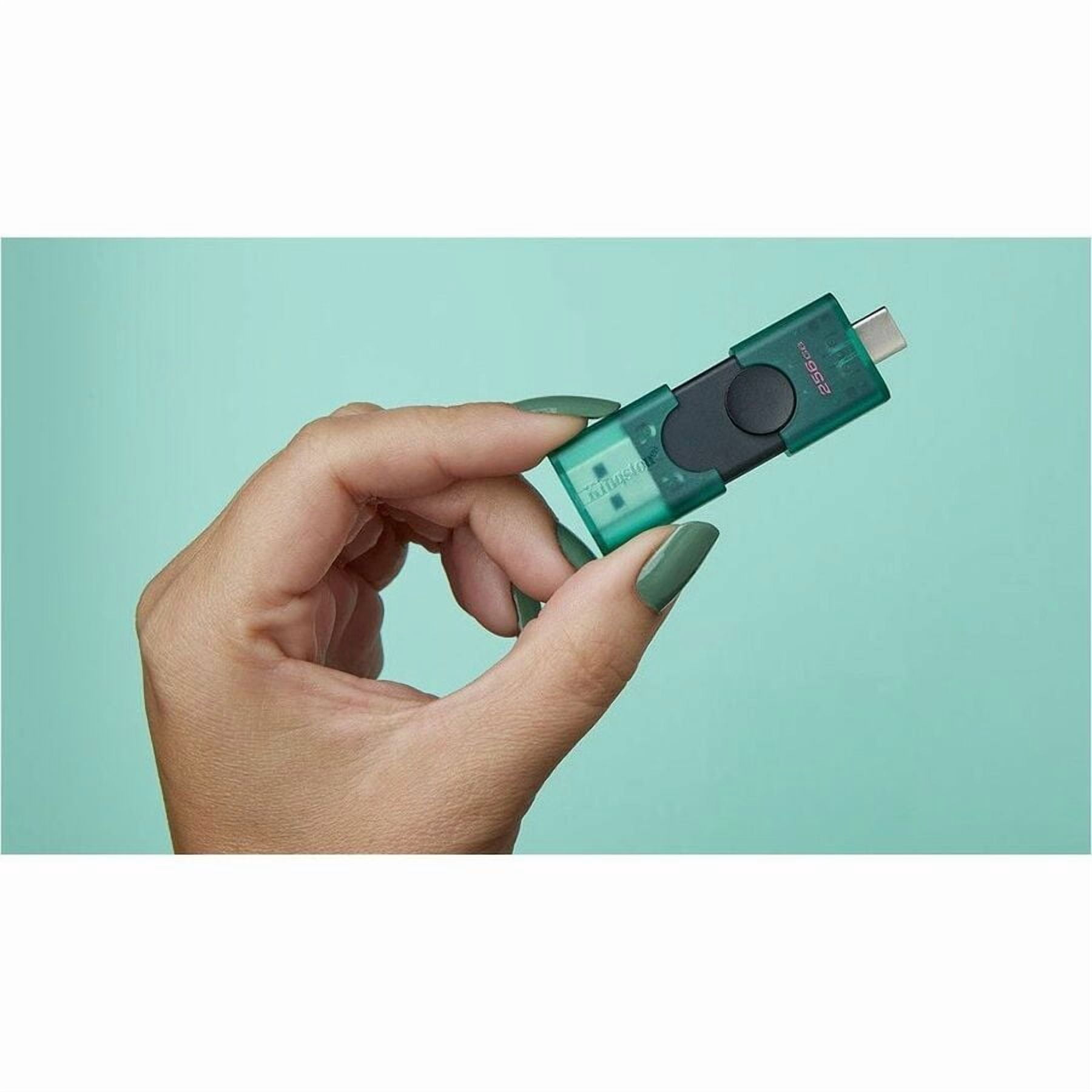 Kingston DataTraveler Duo 256GB (USB 3.2 (Gen 1) Type A + USB 3.2 (Gen 1) Type C) On-The-Go Flash Drive - 256 GB - USB 3.2 (Gen 1) Type A, USB 3.2 (Gen 1) Type C - 5 Year Warranty - 1