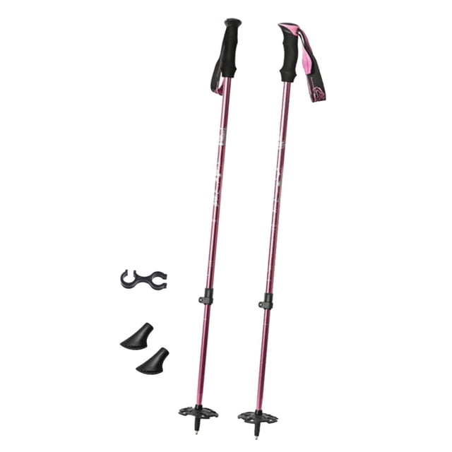 S SERENABLE Skiing Poles External Lock System Adjustable for Resort Outdoor Snowboarding Pink