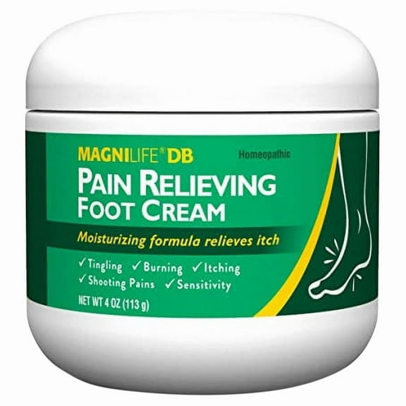 MagniLife DB Pain Relieving Foot Cream, Calming Relief for Burning, Tingling, & Stabbing Foot Pain, Moisturizing Foot Cream Suitable for Diabetic and Sensitive Skin - 2 Packs of 4 o