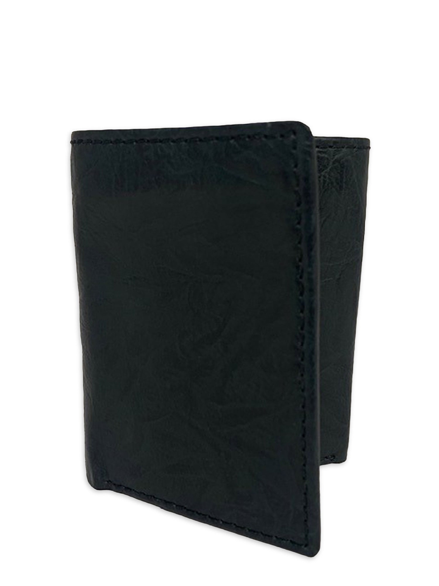 George Men's Adult Antique Crunch Trifold Wallet Black