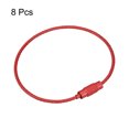 thumbnail image 3 of Uxcell Cable Key Rings 160mm Wire Keychain Twist Loops Red 8 Pack, 3 of 6