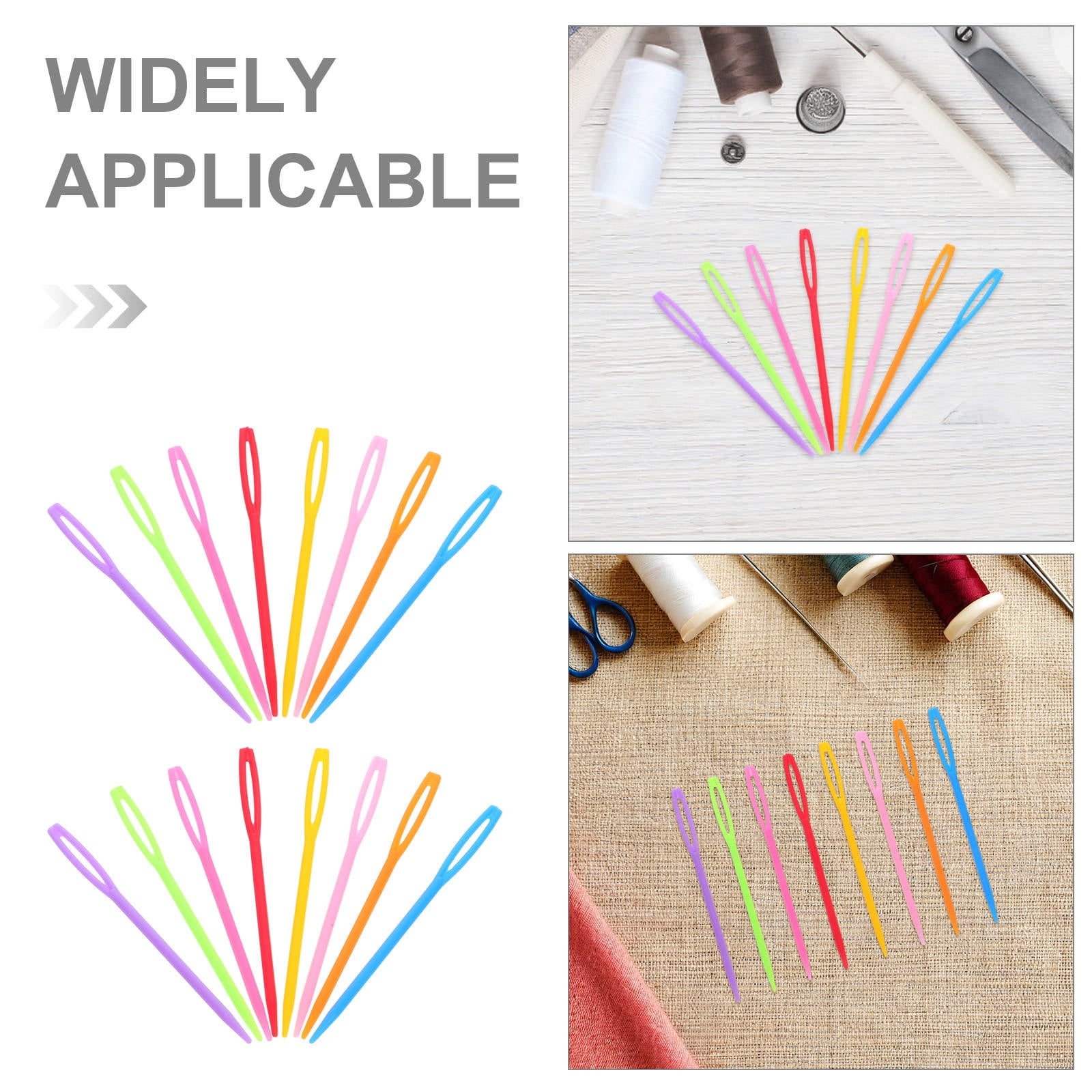 OUNONA 2000pcs Assorted Color Plastic Sewing Needles, Lightweight and for Home Sewing, Crafts, and Projects