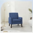 thumbnail image 6 of Dycanpo Linen Accent Chair 18.5" H Comfy Living Room Armchairs for Home Bedroom, Navy Blue, 6 of 6
