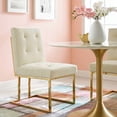 thumbnail image 3 of Modway Privy 18.5" Stainless Steel Performance Velvet Dining Chair in Gold/Ivory, 3 of 8