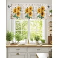 thumbnail image 2 of Curtain Valance for Windows,Farm Rural Sunflower Bee Kitchen Valances Rod Pocket Short Curtains,Retro Country Wood Plank Window Treatment Panel for Bedroom Bathroom 60x18in, 2 of 9