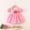Pink, variant on YHAJDS Little Girls Short Sleeve Dress Floral Print Casual Summer Sundress