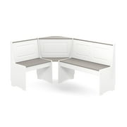 Linon Ardmore Wood Breakfast Nook Dining Set in White and Gray