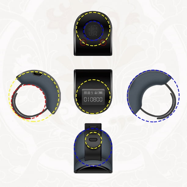 Digitaler Fingerring-Zähler Mit LCD-Display, Type-C-Ladung, 3-fach Verstellbar – Für Sport & Events (Gold)