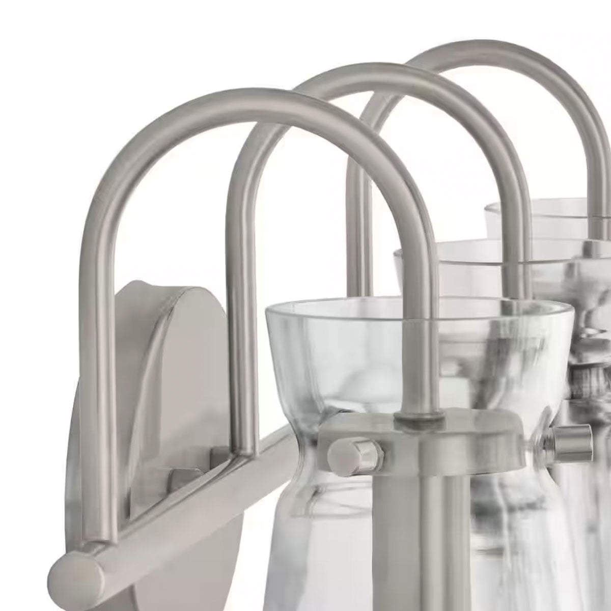 Ceybo 4 Light Vanity Lights for Bathroom — Brushed Nickel Finish with Clear Glass Shade