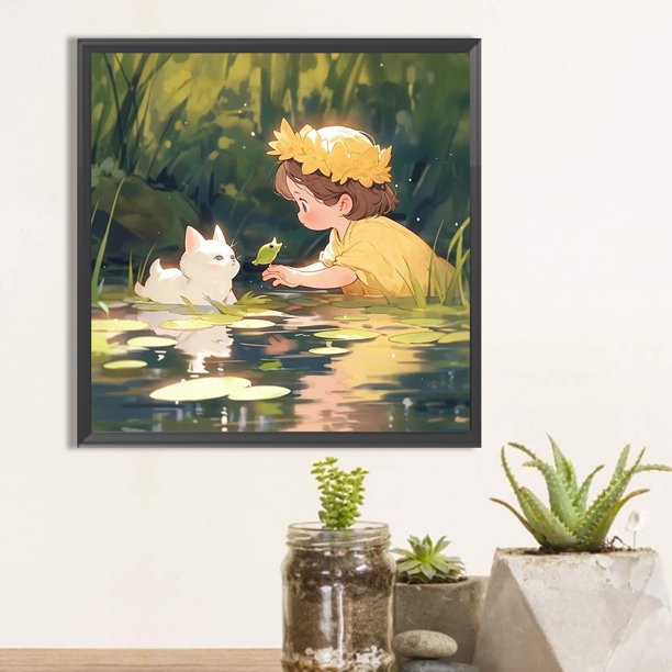 Kit de pintura de diamante redondo completo DIY 5D princesa Príncipe decoración del hogar 40x40cm JShteea El nuevo