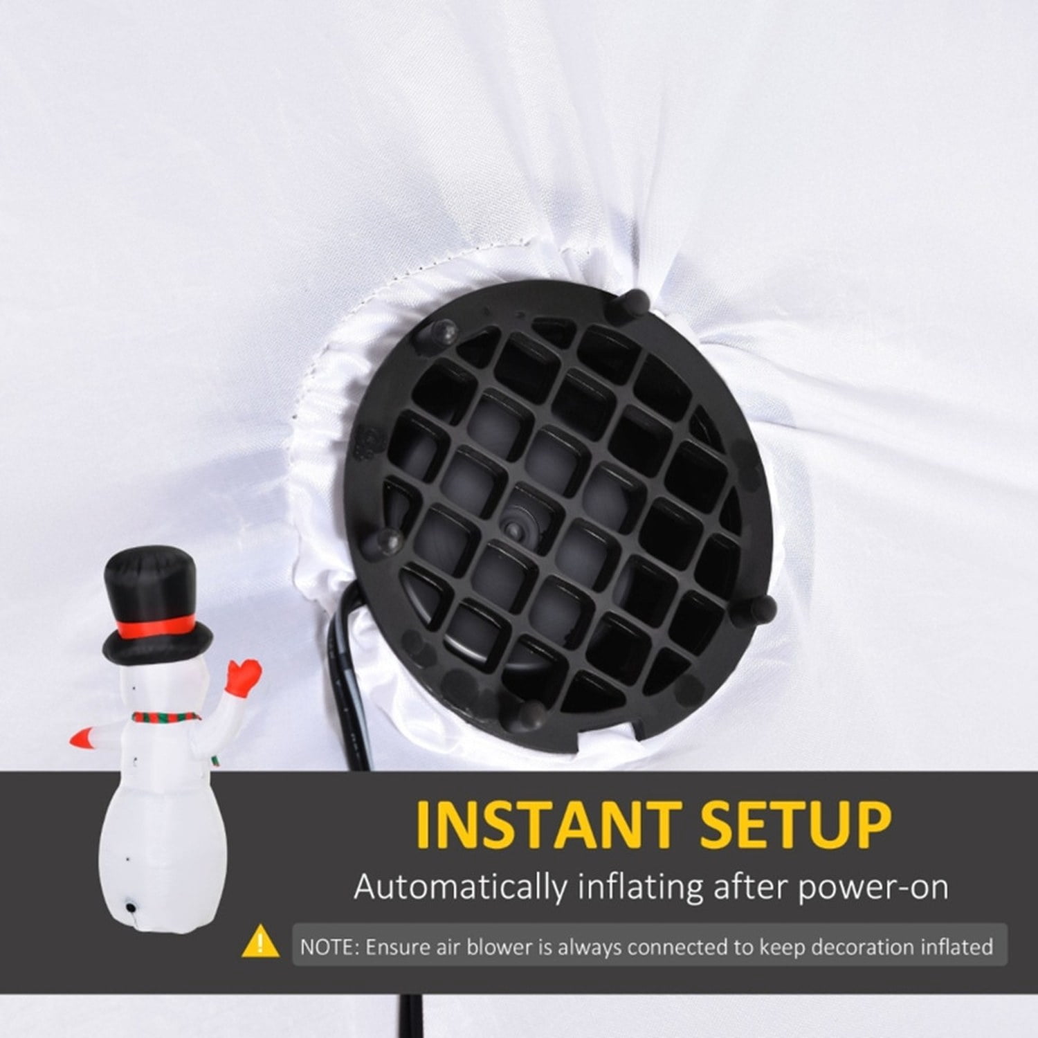 Astoutdoor Inflatable Christmas Snowman, 8 ft, Polyester, LED Lights, Indoor/Outdoor