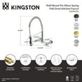 thumbnail image 4 of Kingston Brass GS8187CML Manhattan Double-Handle 2-Hole Wall-Mount Pre-Rinse Bridge Kitchen Faucet in Brushed Brass, 4 of 5