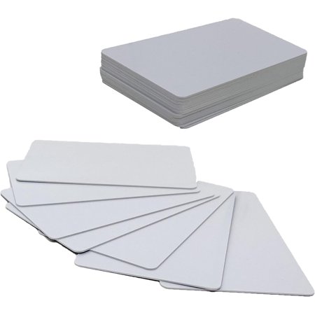 Premium Blank Thermal PVC Cards for ID Badge Printers - Graphic Quality White Plastic CR80 30 Mil (CR8030) - Compatible with Most Photo ID Badge Printers (White) (500)