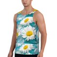 thumbnail image 2 of KLL Daisy Flowers Print Men's Muscle Gym Workout Stringer Tank Tops Bodybuilding Fitness T-Shirts Tank Tops Men-X-Large, 2 of 7