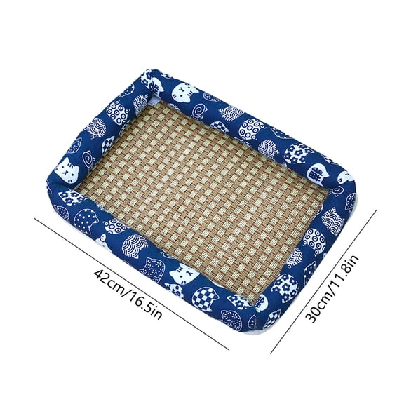 Hogarize Rattan Pet Cooling Mat Ice Silk Dog Cat Pad Portable Washable Non-Slip Ice Mat for Kennel Sofa Bed Floor Cooling Relief for Hot Weather Use