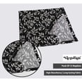 thumbnail image 3 of Vargottam Designer Cotton Canvas Napkins - Set of 12, 20-Inch, Black Leaves Design, Durable & Absorbent Cloth Napkins for Dining, Parties, and Home Decor - Machine Washable, 3 of 7