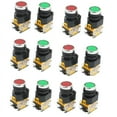 thumbnail image 1 of 12 Pcs 22mm Support 10A 380V DPST Interrupteur à Bouton-Poussoir Rouge Vert Momentané, 1 of 4