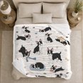thumbnail image 5 of Playful French Bulldog Cartoon Collage, Playful Pet Portrait Pattern, Warm Flannel Blanket for Living Room and Reading Nook, Dog Lovers Friendship Gift, Pet Lover Home Decor, 5 of 9