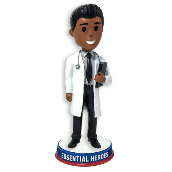 Doctor Medical Professional Essential Heroes Bobblehead Male Dark Skin Tone