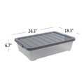 thumbnail image 2 of CadineUS 3-pack Plastic Under Bed Boxes with Wheels, Large Shallow Storage Tote Bins, 40 Quarts, 2 of 7
