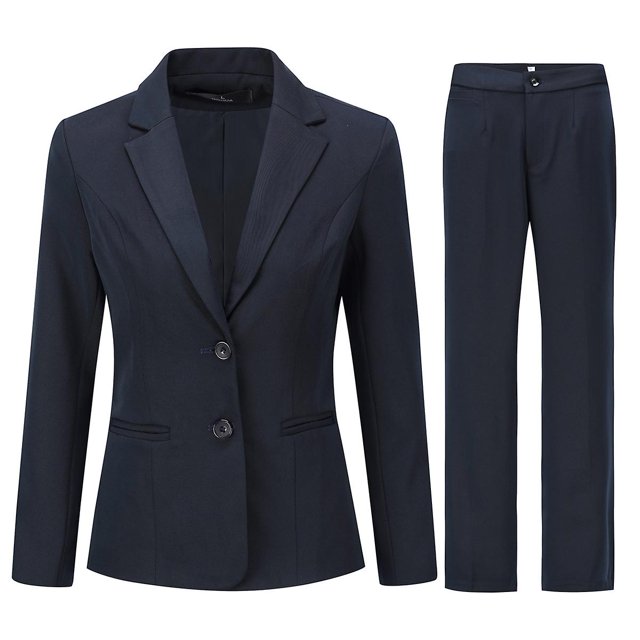 Yynuda Traje de negocios clásico de 2 piezas para mujer (blazer+pantalón)