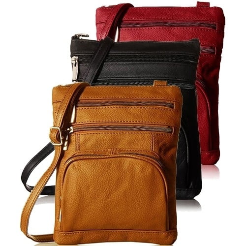 9" Unisex Genuine Leather Messenger Bag tablet bag satchel cross body bag sling 