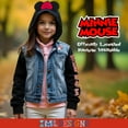 thumbnail image 7 of Disney Minnie Mouse Girl's Hoodie Jean Jacket with Ears - Fashion Hooded Denim Jacket with Sleeve Print for Kids (Size 4-12), 7 of 7