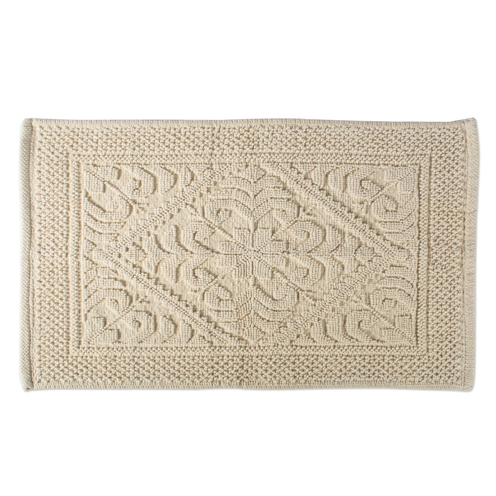 Design Imports Jacquard Bordered Bath Mat, 31"x20", 100 Cotton