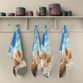 thumbnail image 2 of Seashells on The Beach Tea Towels Set of 6 Summer Sandy Kitchen Dish Cloth with Hanging Loop, 18"x28"Lint-Free Absorbent Towel for Kitchen Drying Wiping and Cleaning, 2 of 7