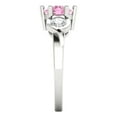 thumbnail image 3 of 1.72 ct Round Cut Simulated Pink Diamond 3 Stone 18K White Gold Womens Engagement Ring, 3 of 5