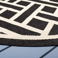 thumbnail image 3 of SAFAVIEH Courtyard Janey Bordered Indoor/Outdoor Area Rug, Black/Light Beige, 6'7" x 6'7" Round, 3 of 8