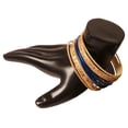 thumbnail image 2 of Sunsoul by Touchstone Indian Bollywood "Colorful 2 Dozen Bangle Collection" Golden Glitters Textured Navy Blue Color Large Size Designer Jewelry Bangle Bracelets Set Of 24 In Gold Tone For Women., 2 of 5