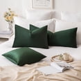 thumbnail image 2 of Funda de almohada decorativa MIULEE de terciopelo, 30 x 61 cm, color verde militar, 2 of 6