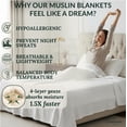 thumbnail image 2 of Luxury  Cotton Muslin Blanket Queen Size, 4 Layer Oversized 90x90 Fits Upto Full Size Bed, Layering Winter Blankets for Bed, Soft Cotton Gauze Quilt, All Season White Bedding, 2 of 7