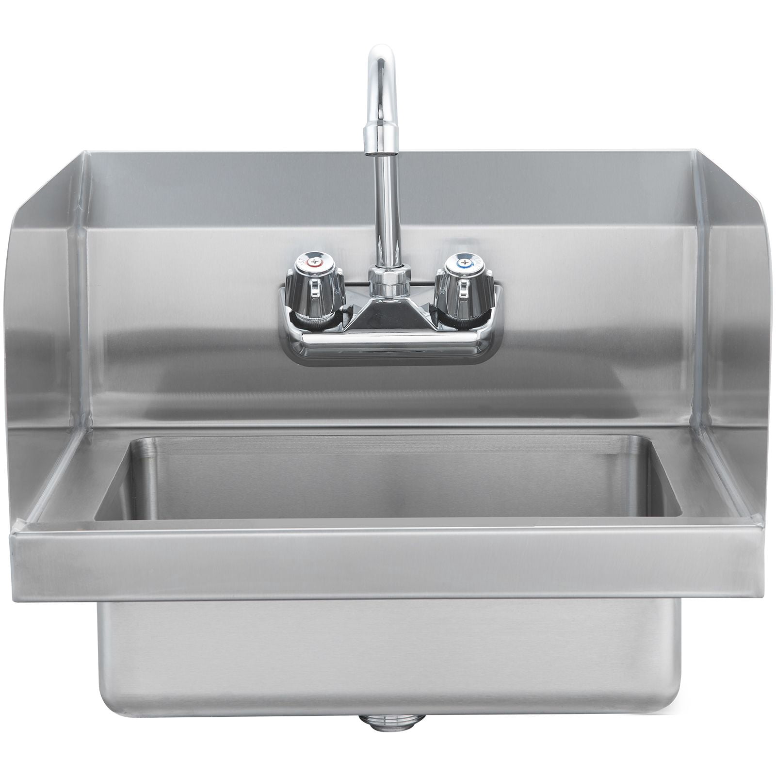 Dranite NSF Hand Sink with Side Splash, 17x12.8" Stainless Steel Wall Mount Basin