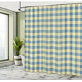 thumbnail image 4 of Ambesonne Plaid Shower Curtain, Lumberjack Buffalo Check Grid, 69"Wx84"L, Cream and Sea Blue, 4 of 4
