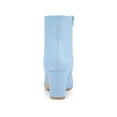 thumbnail image 4 of BLISSFUL STEP Valentine's Women's Boot Dress Side Zip Block Heel Ankle Boots Sky Blue 6, 4 of 5