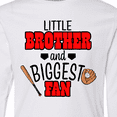 thumbnail image 4 of Inktastic Little Brother and Biggest Fan Baseball Glove and Bat Long Sleeve Youth T-Shirt, 4 of 5