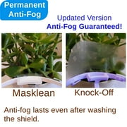 Masklean Clear Transparent Sanitary Mask Anti-Fog Face Mouth Shield Spit Guard Reusable (1 Box: 5 Masks+1 Pouch)
